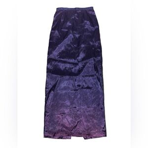 Xs maxi skirt purple sheer shimmery metallic lined split fairy whimsical Y2K